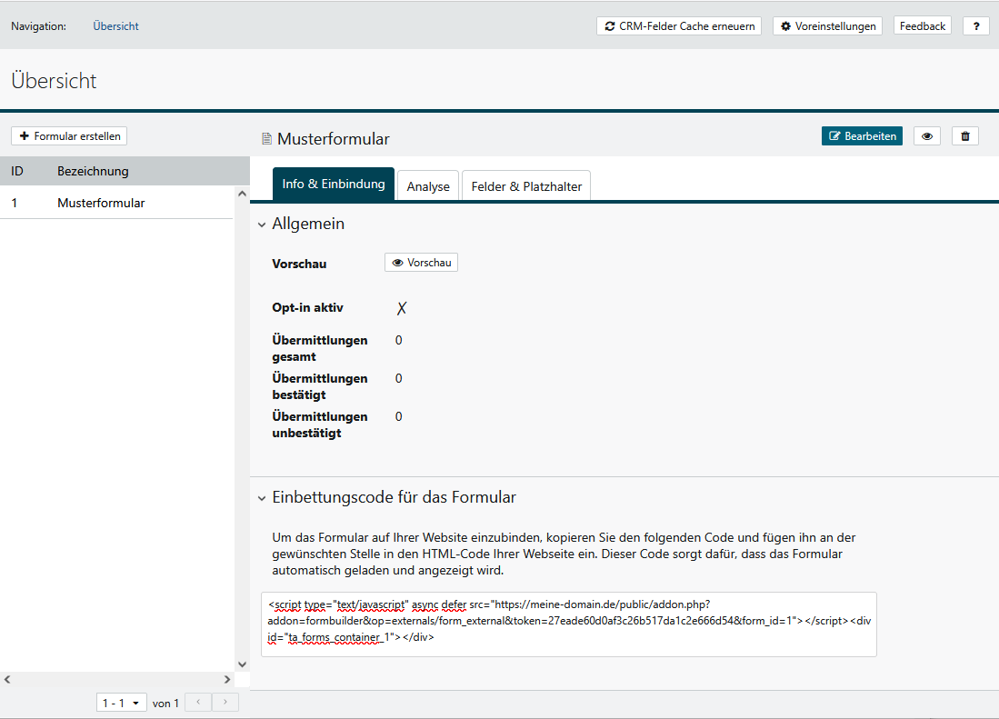 Add-on Formularkonfigurator