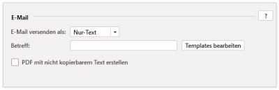 Moduleinstellungen - E-Mail-Versand