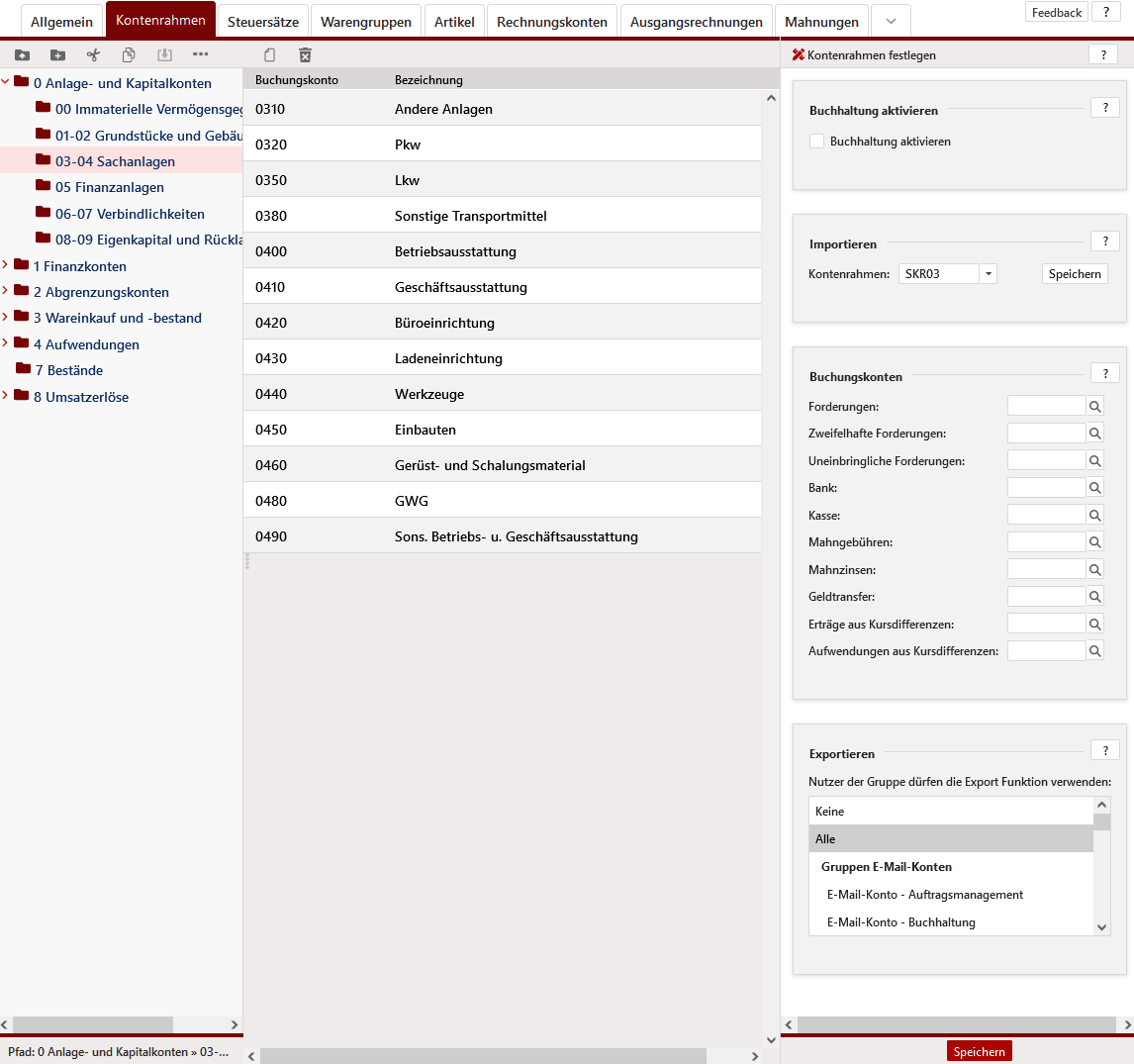 Übersicht Kontenrahmen Übersicht Kontenrahmen