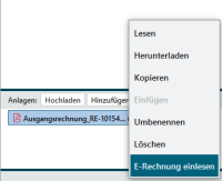 Add-on E-Rechnung ZUGFeRD-Eingangsrechnung einlesen