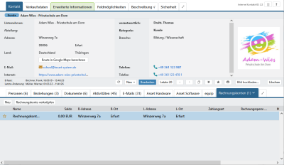 E-Rechnung Rechnungskonto auswählen